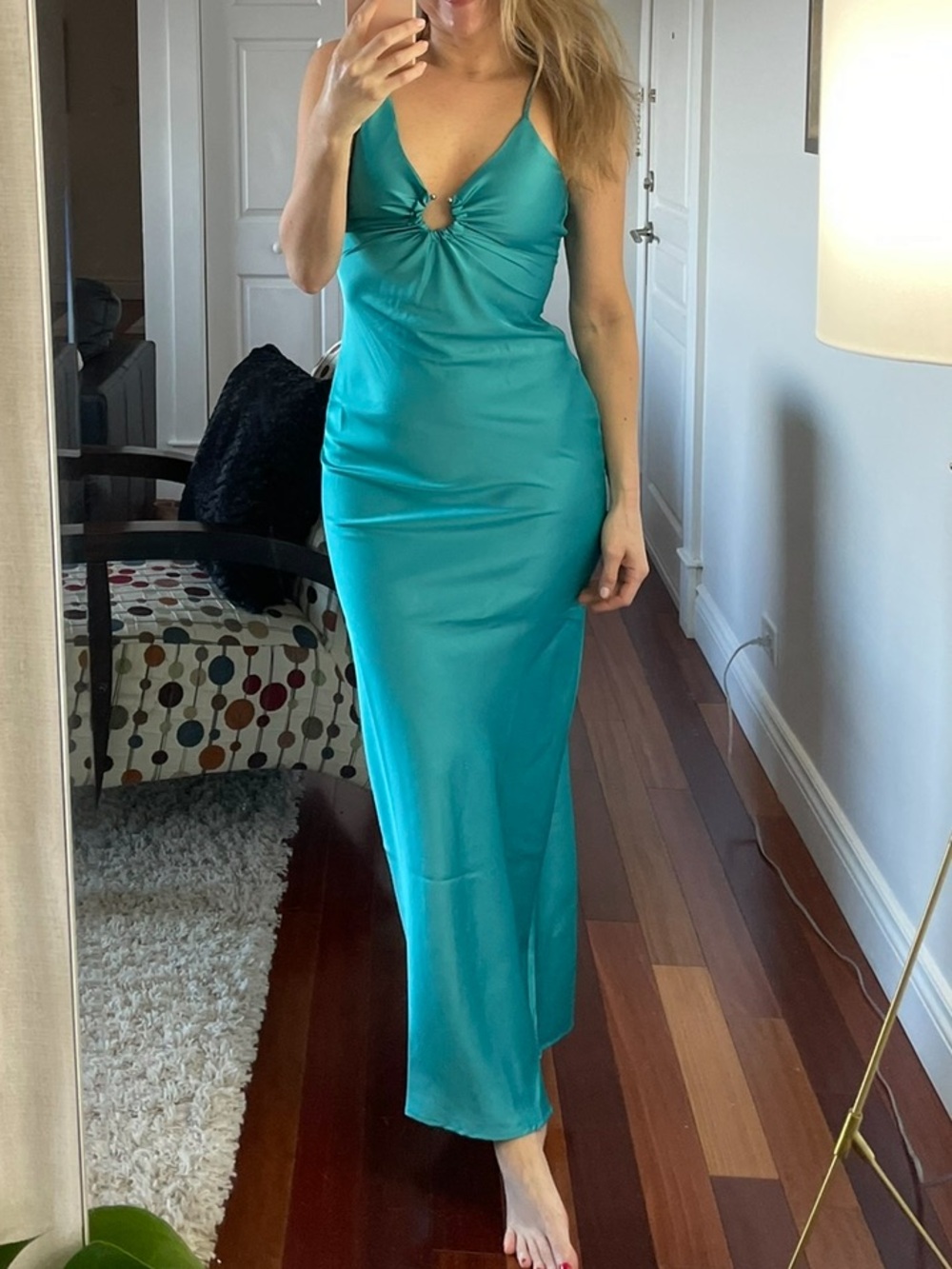 Stunning Turquoise Maxi Dress Size Medium